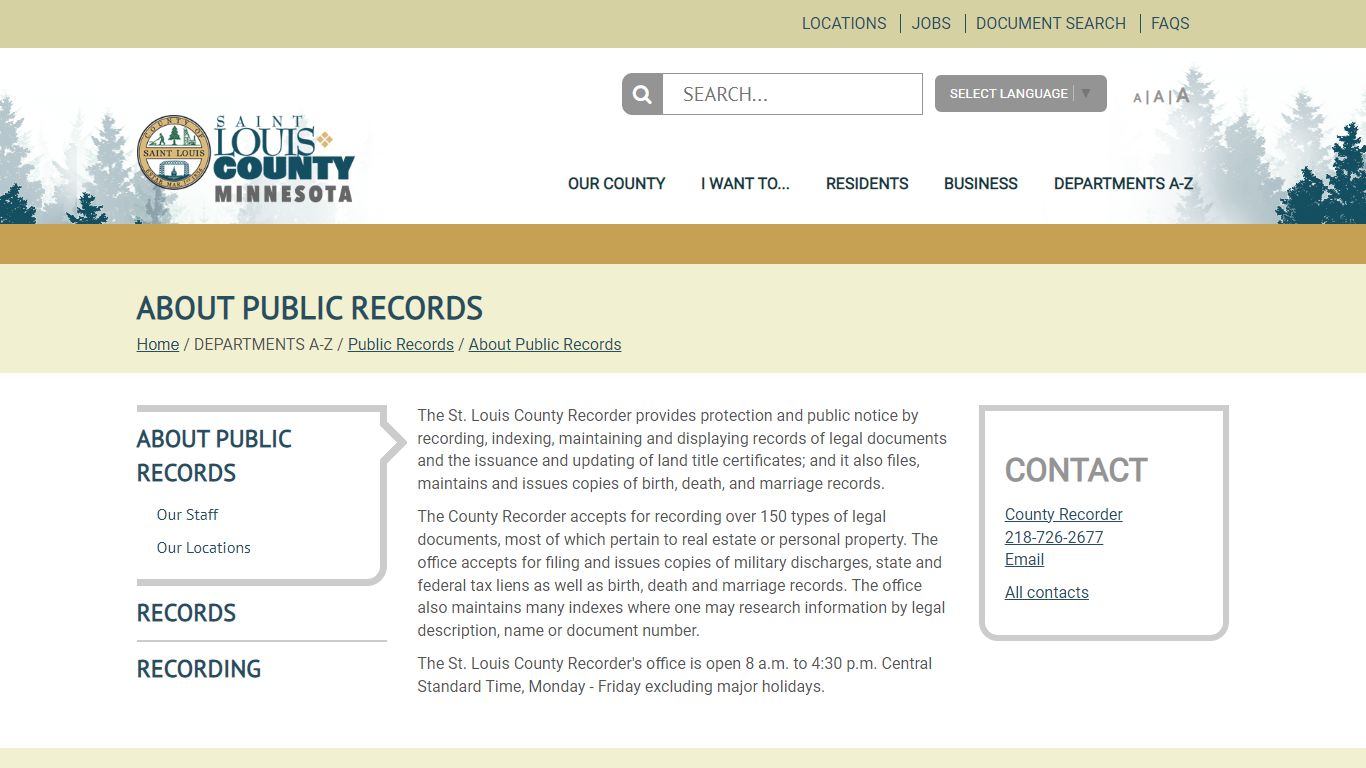 About Public Records - St. Louis County, Minnesota